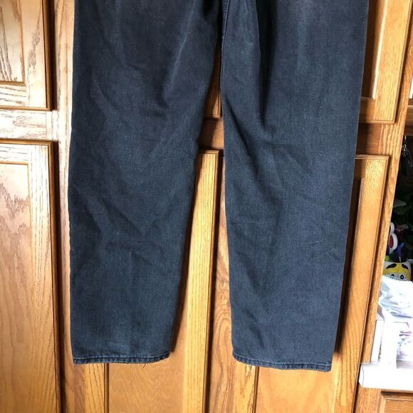 The Kript Black Onyx Gavin Boyfriend Jeans Asymmetrical Button Fly Dark Denim M - Picture 8 of 10